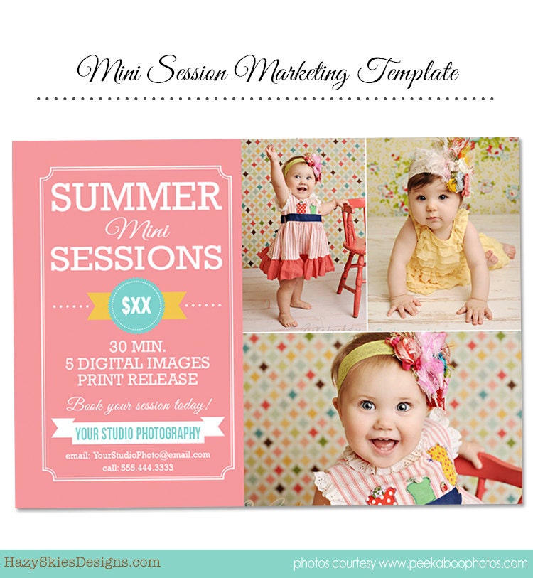 INSTANT DOWNLOAD Summer Mini Session Marketing Board Template for Photographers - AD122