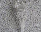 Vintage Christmas Ornament - Angel with Gold Wings Icicle Ornament - Clear Hard Plastic or Lucite