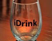 iDrink Novelty Stemless Wine Glass Funny Gift