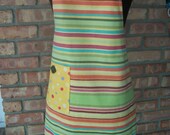 Chic, Up-Cycled Striped Apron with Large Rick Rack