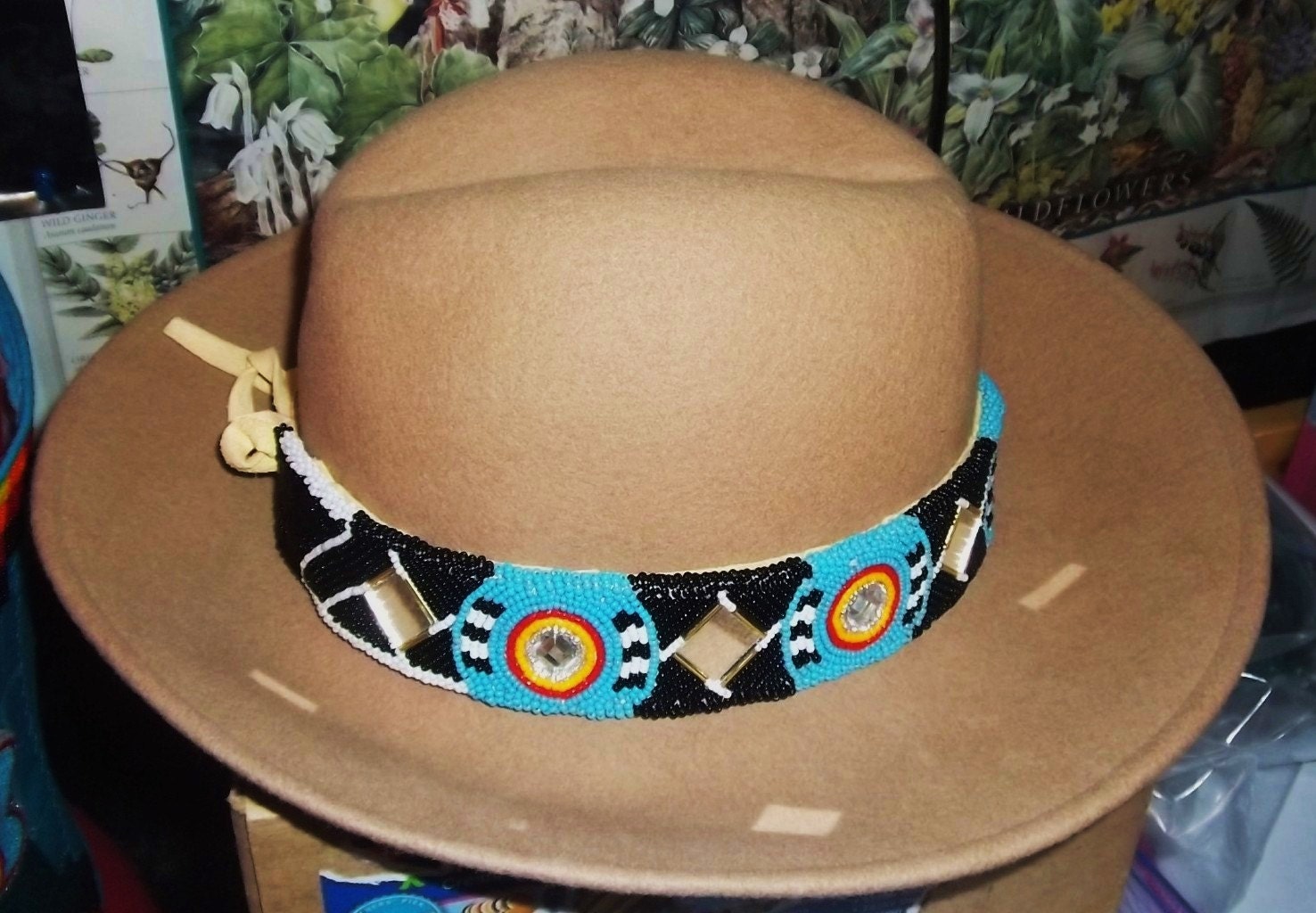 Wool Hat with Beadwork Hat Band