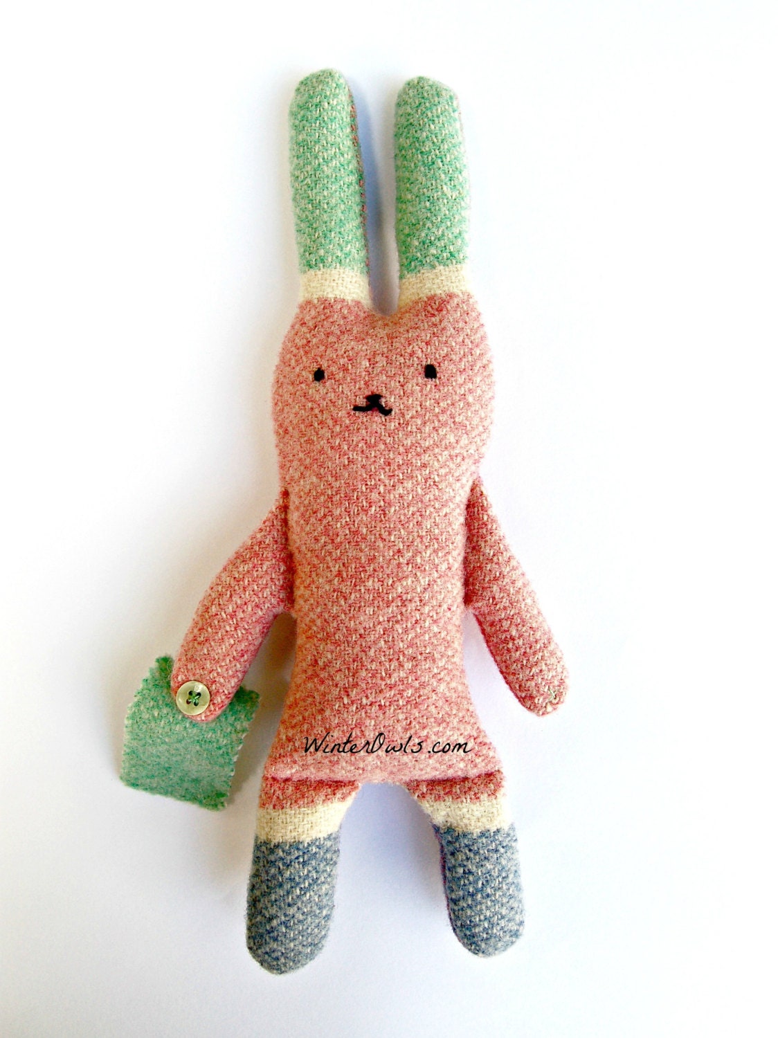 Bunny Rabbit OOAK - Handmade Upcycled Art Doll