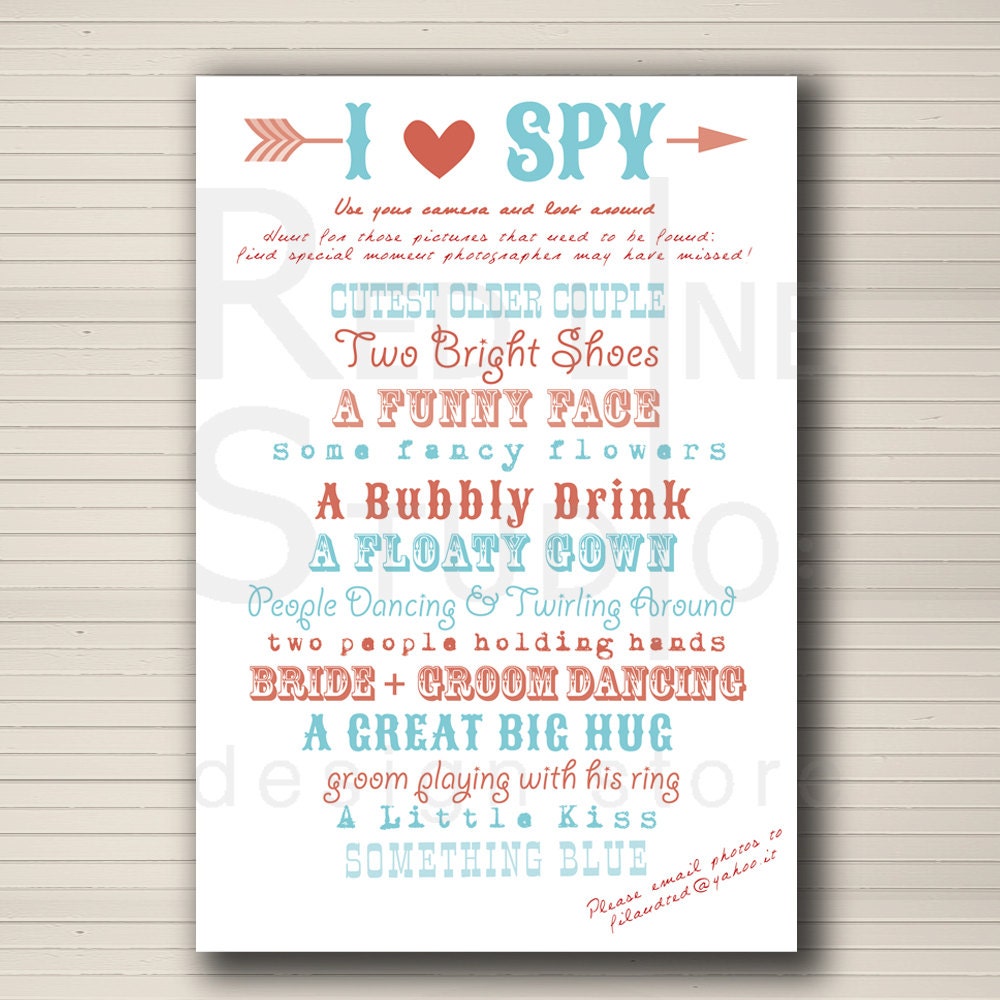 Instant download - I spy wedding activity. Wedding game. PRINTABLE.