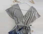 Top. Woman's jersey/ knit fabric top/ blouse/ shirt with ombre effect.
