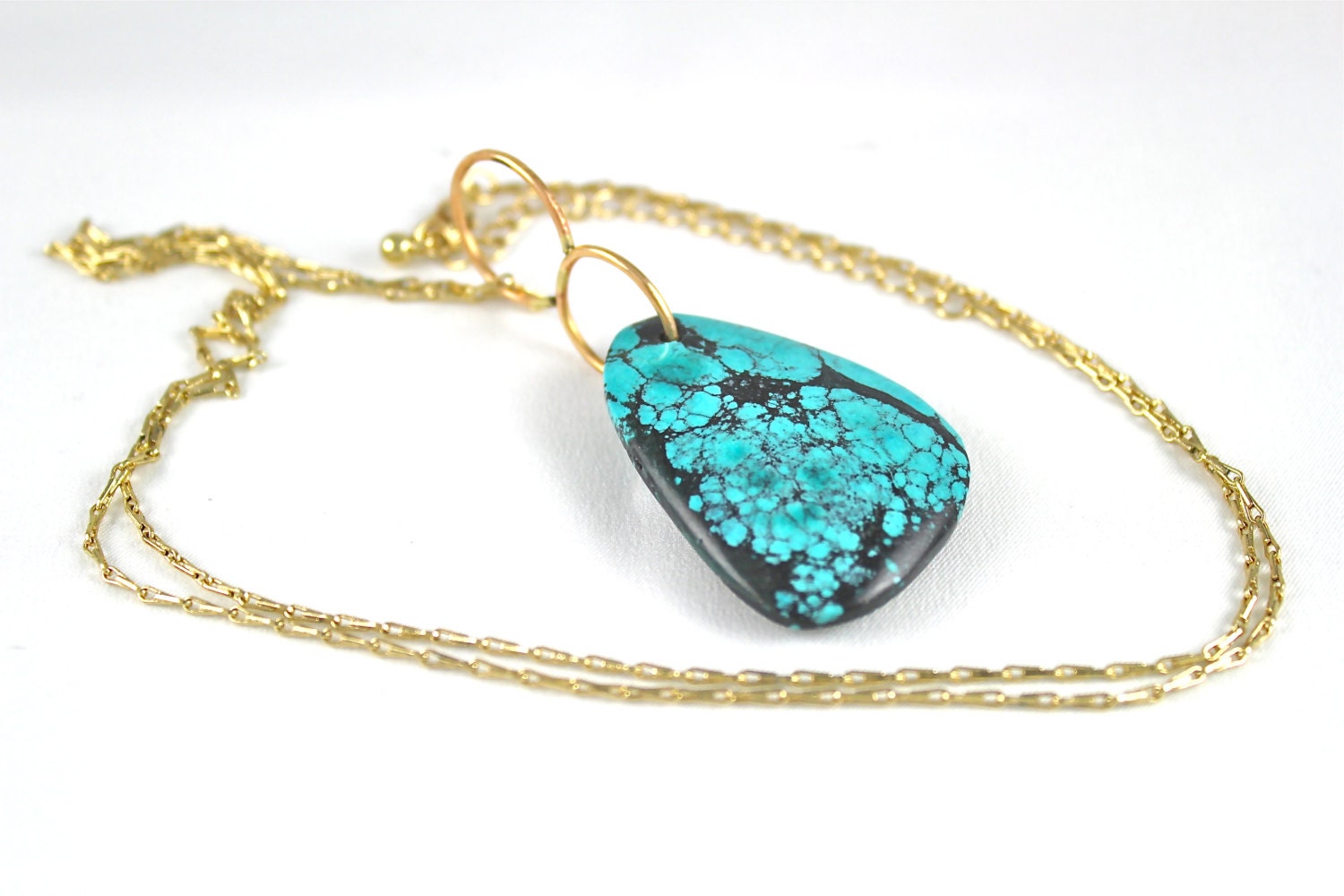 Large Turquoise Gold Necklace