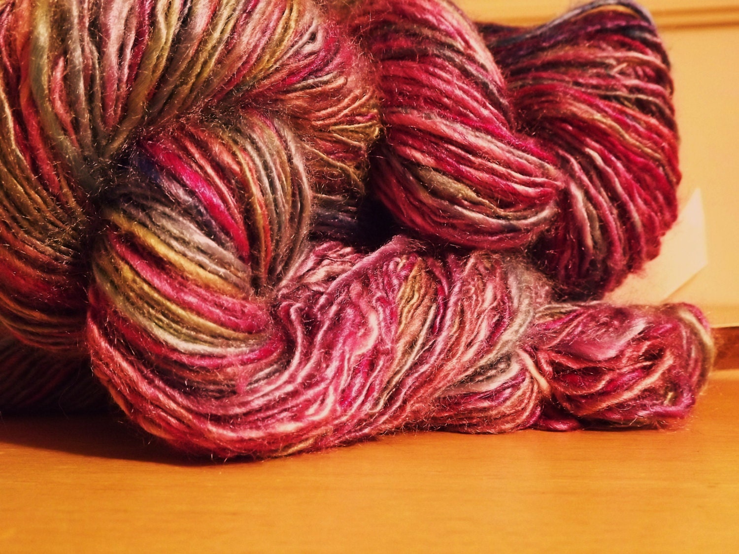 100% Hand Spun, Mulberry Silk.  Variegated Rainbow 70g  (300 yards)