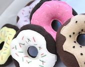 Chocolate & Vanilla Squeaky Dog Toy Donuts
