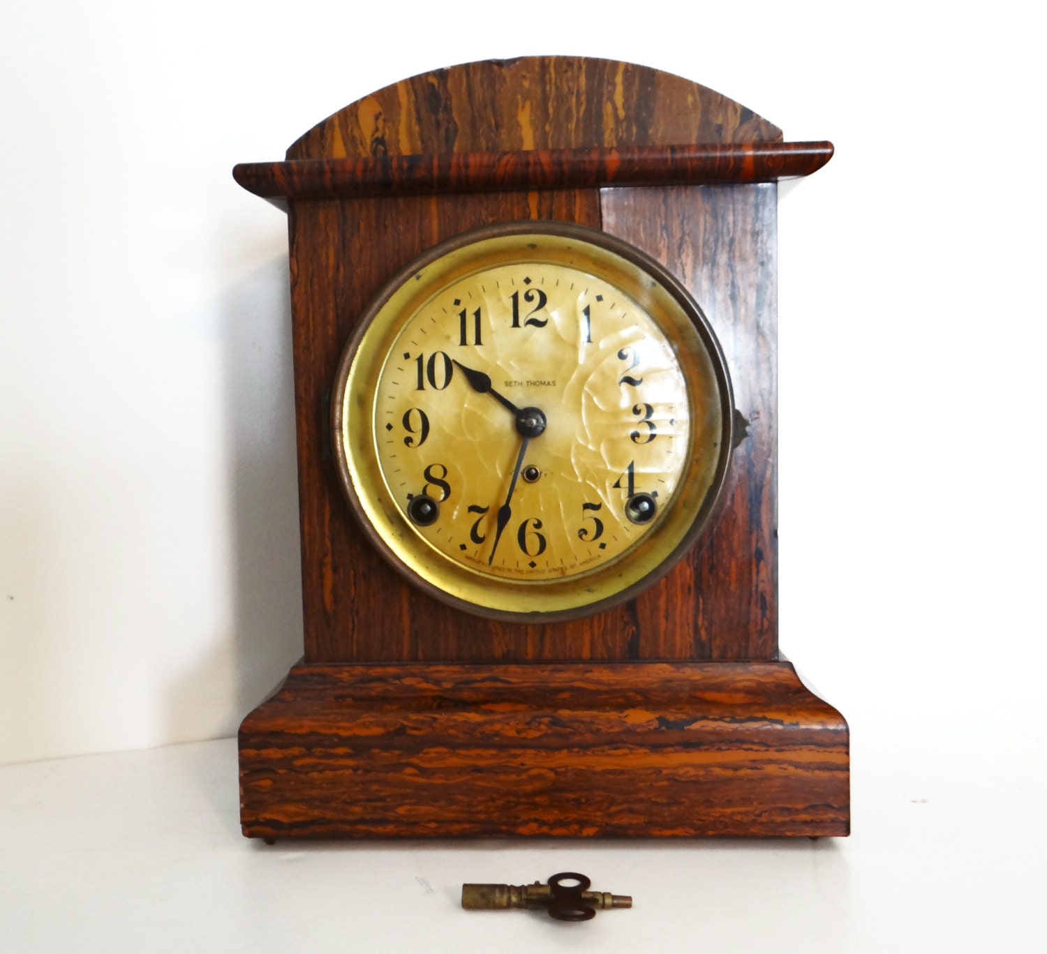 Antique Seth Thomas Mantel Clock Rosewood Adamantine Model