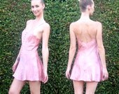 Adorable VS short pink floral lingerie slip with button up details