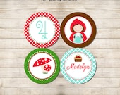 Printable 2" Party Circles - Little Red Riding Hood Party Collection