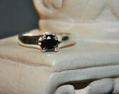 Black diamond engagement ring