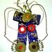 Tribal fusion belly dance belt in blue brocade and brass. OOAK Belly dance costume.