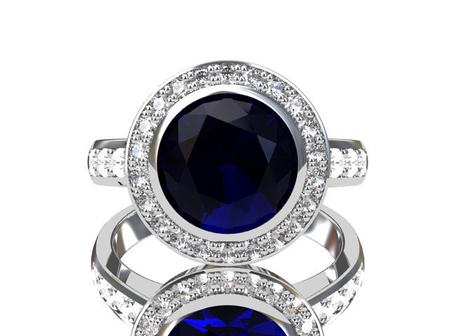 Certificated untreated 2.55ct Royal Blue sapphire ring, Diamond, Halo engagement, gold, engagement, halo, diamond ring, engagement, bezel