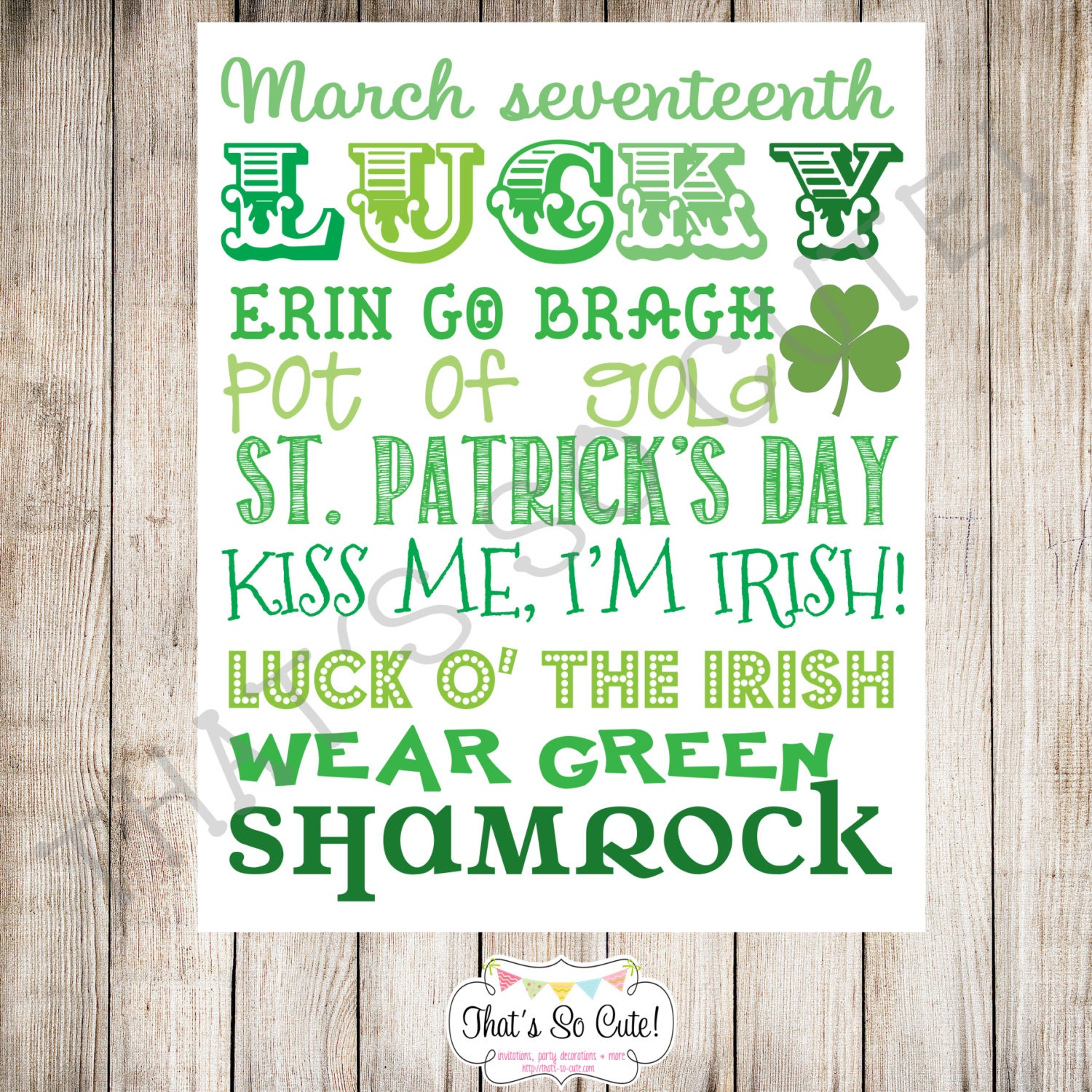 St. Patricks Day Subway Art- PRINTABLE Il_170x135