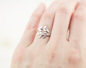 silver leaf ring size 5 - 9 us