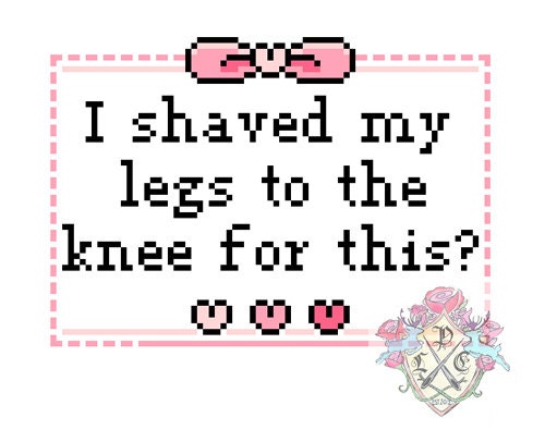 Q: I Shaved My Legs to the Knee for this. Cross Stitch Pattern