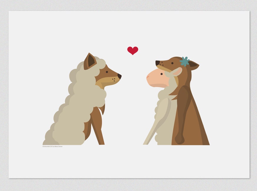 Illustration. Wolf and lamb