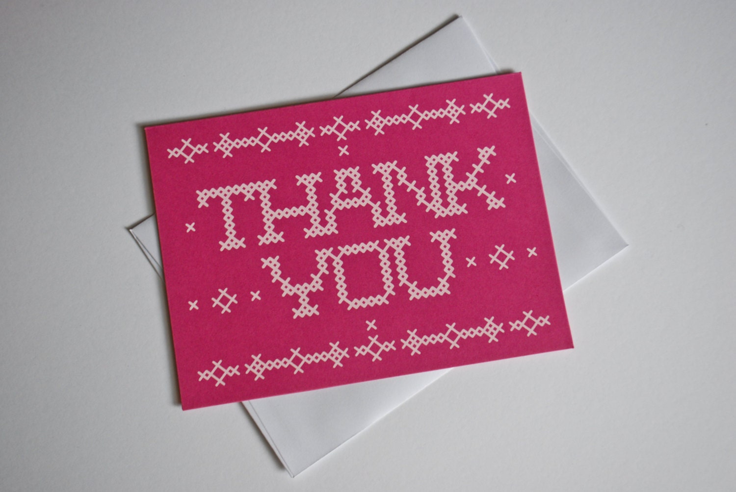 Orange Cross Stitch Thank You note cards (Set of 5)