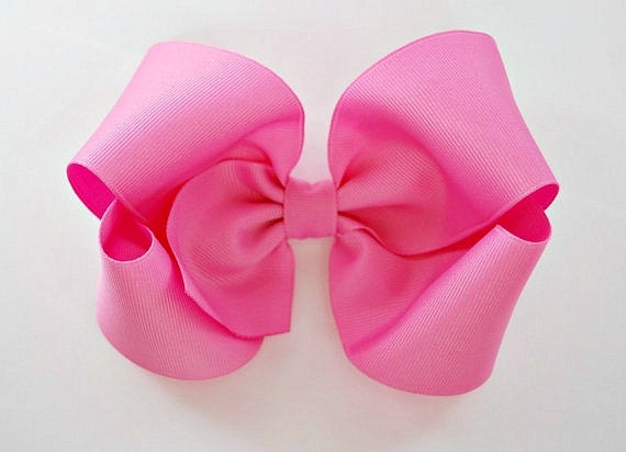 Pixie Pink 5 inch Girls Hair Bow - Baby Girl Hair Bow -Solid Color Boutique Bow on Alligator Clip Barrette