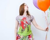 Fox on the bike- chiffon top