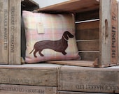 Handmade Leather Daschund Cushion/Pillow