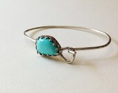Vintage Turquoise Cuff Set in Sterling Silver