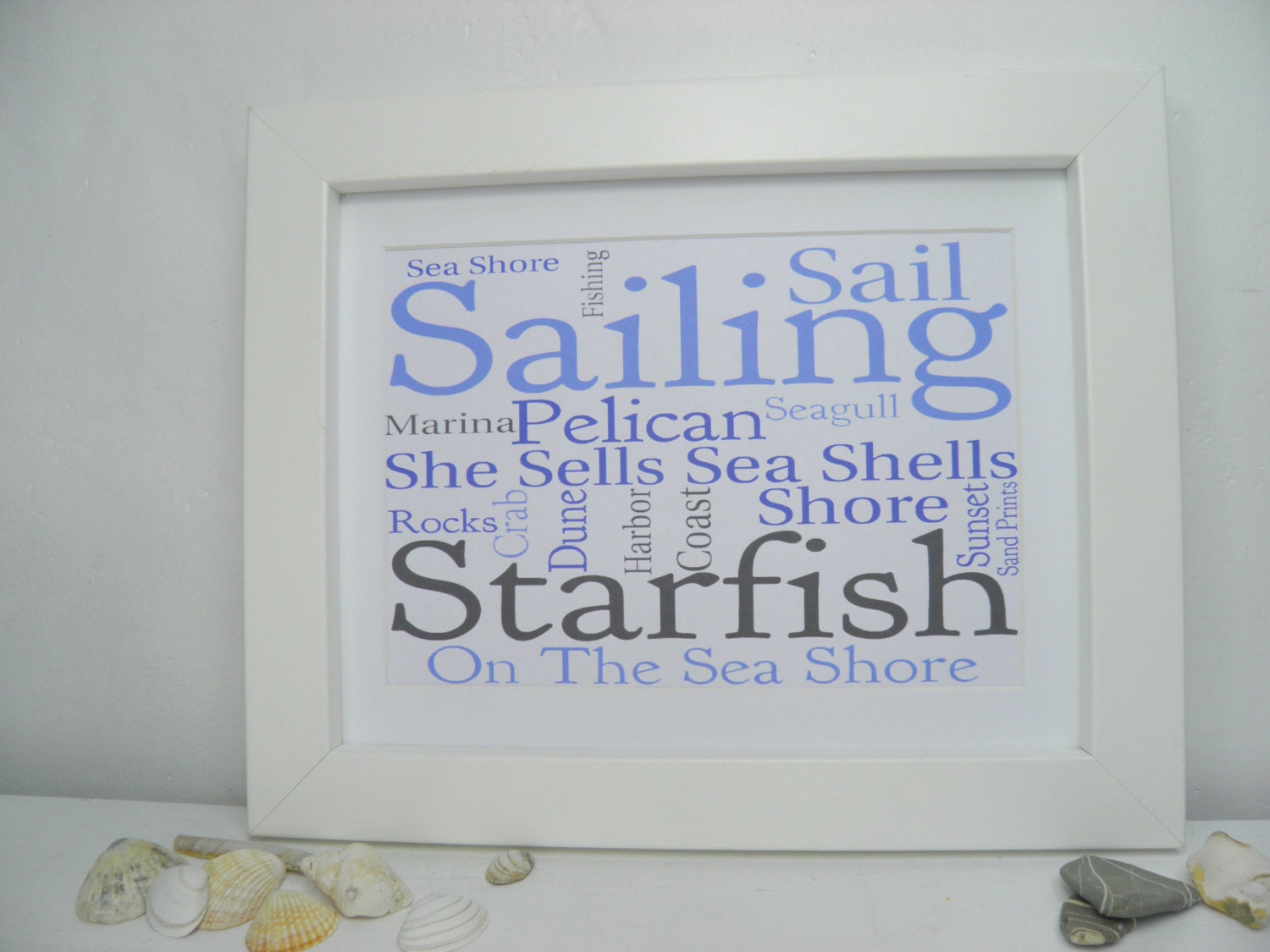 Beach House Cottage Quote Wall Print Ocean Sea Beach 10 x 8