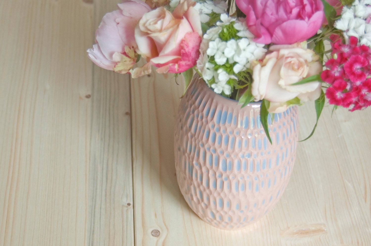Handmade ceramic vase, stoneware vase - flower vase, bud vase, unique flower holder home decor, modern vase pottery - pink
