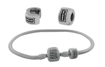 Authentic Biagi Bead Clasp Starter Bracelet with Clip Sterling Silver Use with European Beads and Charms