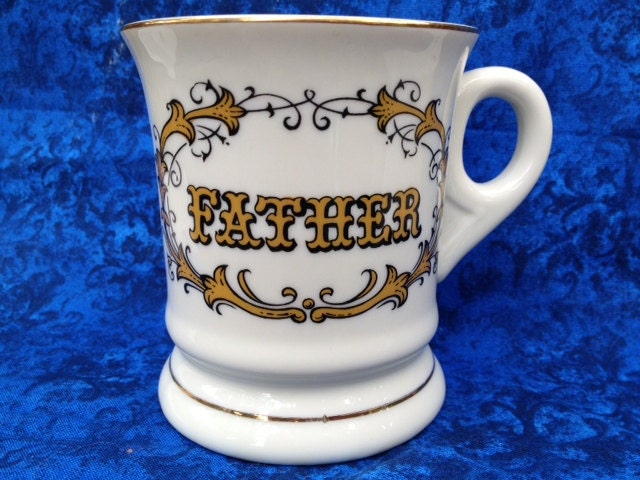 Vintage Father mug - retro shaving mug or coffee mug by Treasure Masters, great for Father's Day