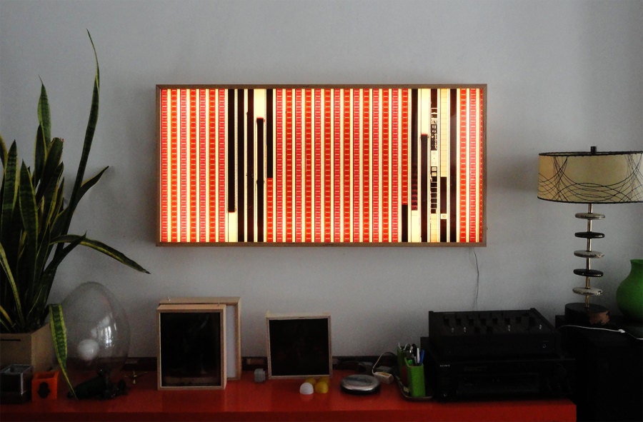 Lofty LIGHTBOX 22 - Vintage 35mm Film Collage on Acrylic - Wall Art Lamp - LED Lighting - Handmade Light Box by Mini-Loop