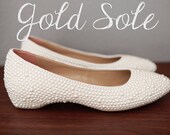 Ivory Pearl Flat Wedding Shoes