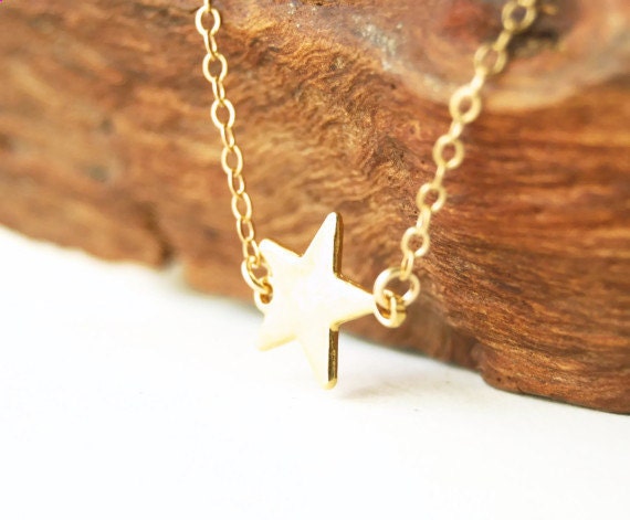 Mahina necklace - gold star necklace, delicate gold pendant necklace, shooting star necklace, gold filled layering necklace, maui, hawaii