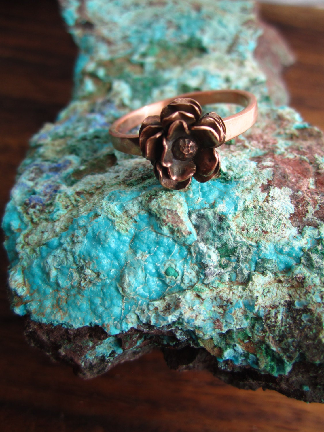 Copper Tea Rose Ring
