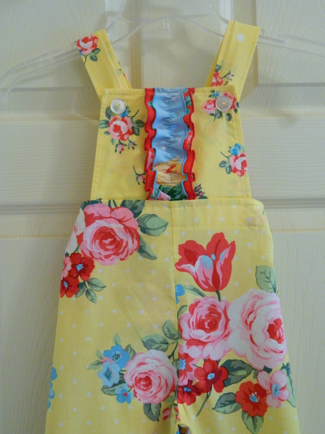 Girls ruffle romper overalls yellow Size 2 2T ready to ship