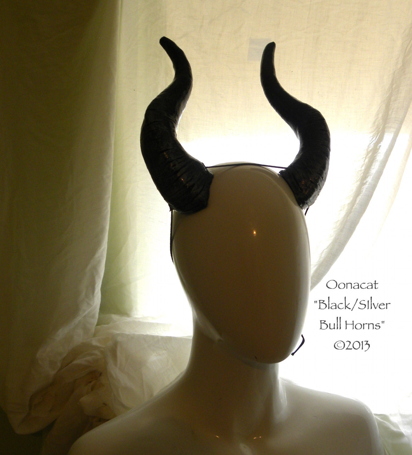 Black /Silver Bull Horns - Costume - Made to Order