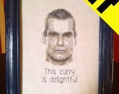 KIT  Funny Cross Stitch Henry Rollins Black Flag Rock Star Celebrity Rude Humorous Subversive DIY PDF Original
