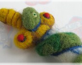Snake Dagger Tattoo Brooch- Vintage tattoo style needle felted serpent and blade pin