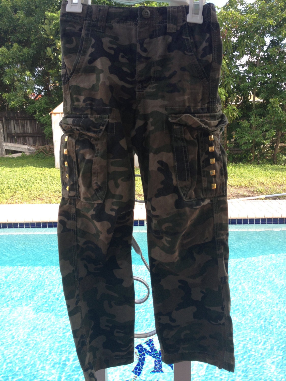Studded Camo Cargo Pants Size 6 Kids