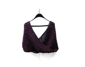 Pippi's PLUM Chunky Infinity Scarf, with SPARKLES, Double Wrap, Crochet, Valentines Gifts, For Her, Winter Fashion, Womens, Warm, Cozy