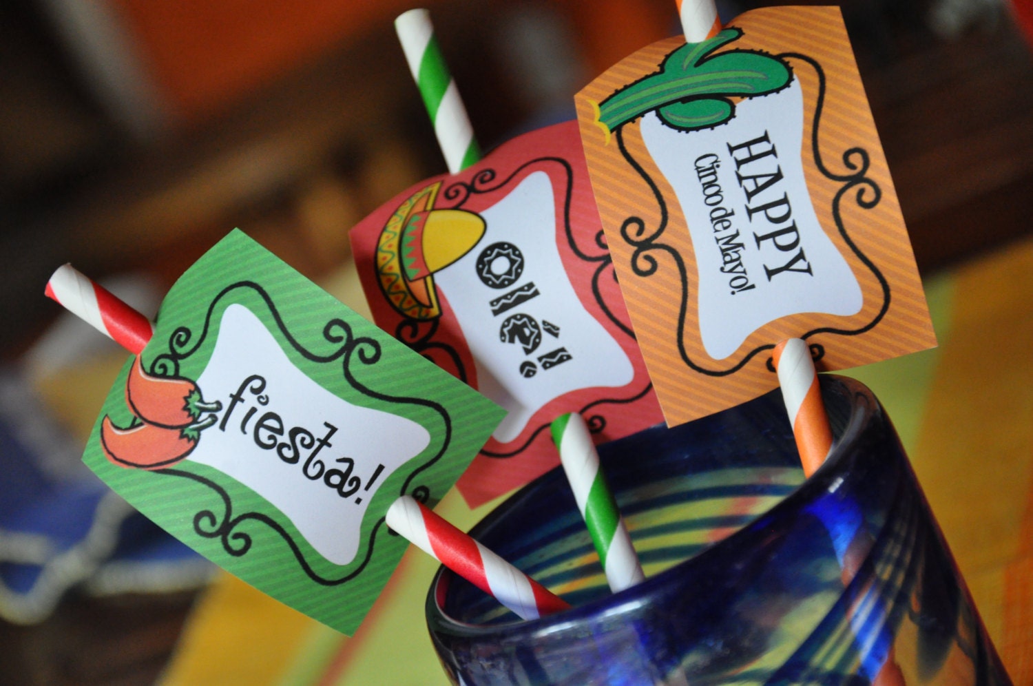 Cinco de Mayo Mexican fiesta pdf printable party tags / toppers - INSTANT DOWNLOAD Il_170x135
