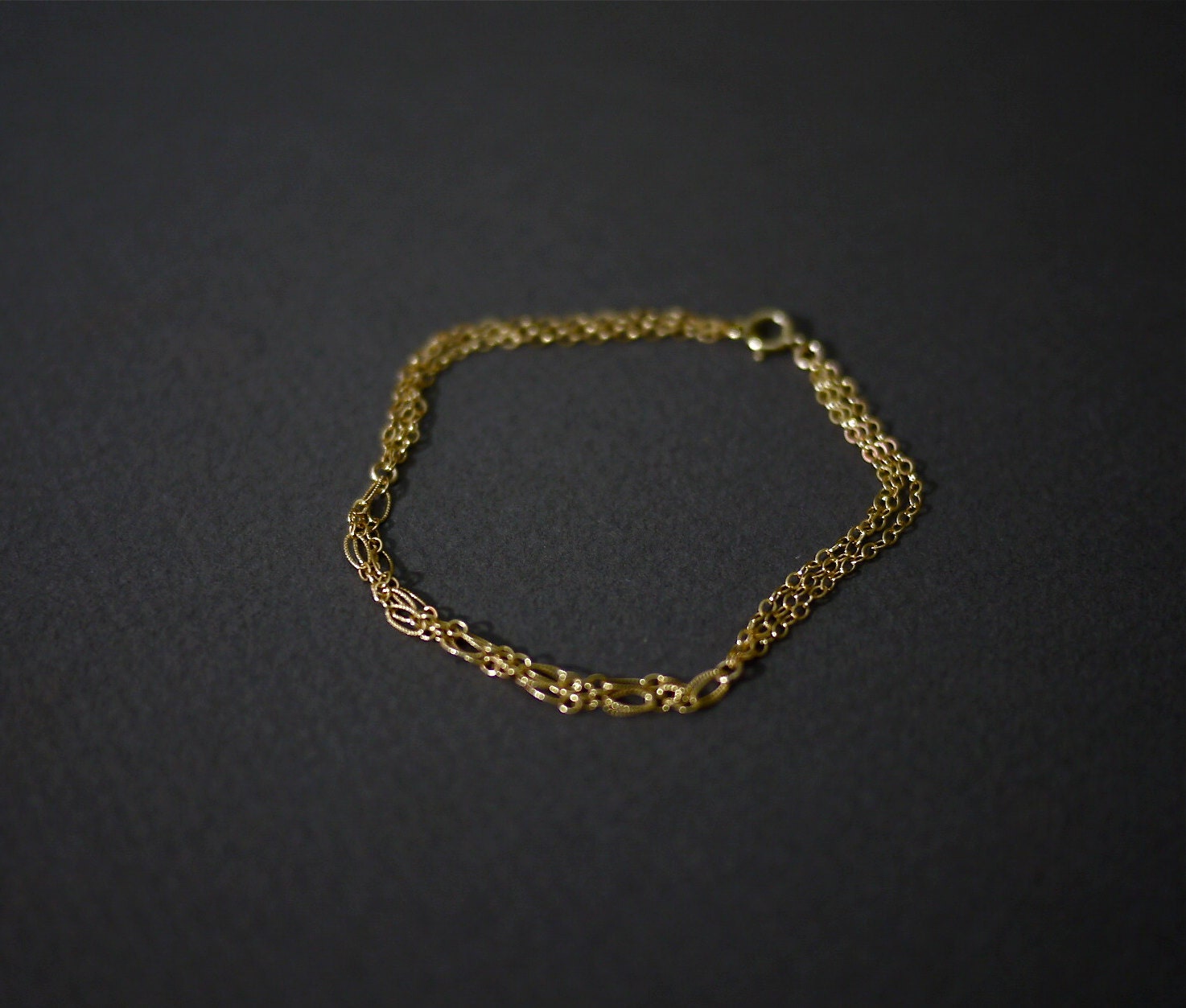 Gold Chain Bracelet // Simple Bracelet // Thin Bracelet // 14k Gold Bracelet by Mica - Ash