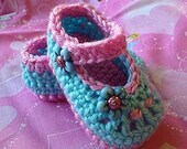 Blue and Pink Booties, Mary Jane Booties