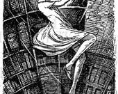 RARE FaLLinG DoWn The RAbbit HoLE. ALICE  in Wonderland DIGITAL Download. Vintage Illustration. Vintage Print. From First Edition.