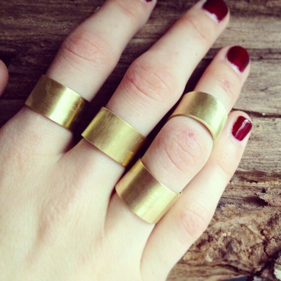 Multi Brass Finger Cuff Ring Set by GramercyEight on Etsy
