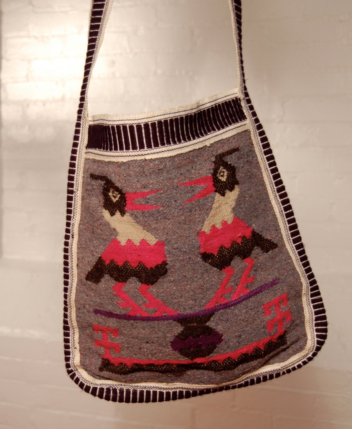 vintage Peruvian shoulder bag tote