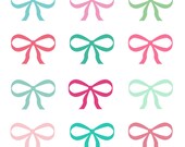 INSTANT DOWNLOAD // Digital Scrapbook Clip Art // Pretty Bows // Pink and Green // Commercial and Personal Use Il_170x135