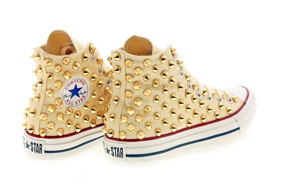 cream high top converse