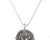Fine SIlver  Rose Wax Seal Necklace
