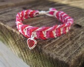 Macrame Bracelet Hemp Jewelry Heart Charm For Women